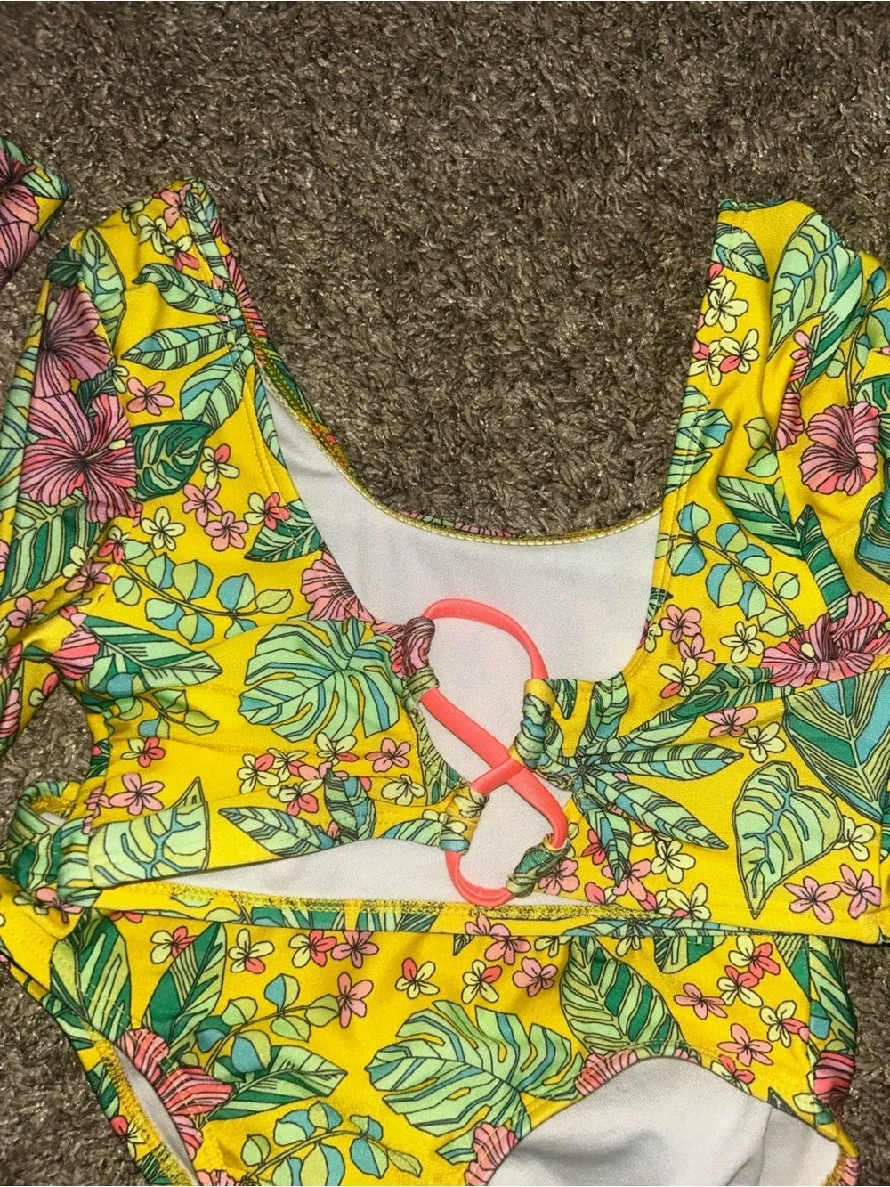 art class Yellow Tropical Floral Two-Piece Swimsuit